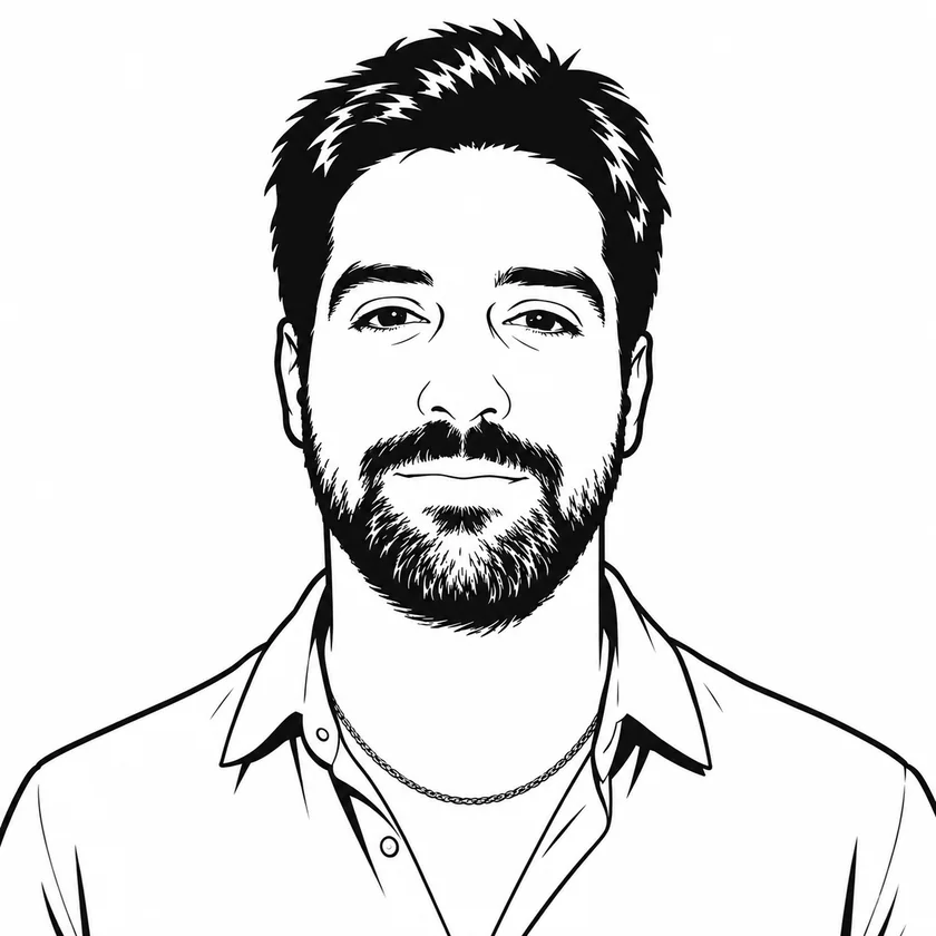 Retrato ilustrado de Martín Blanco
